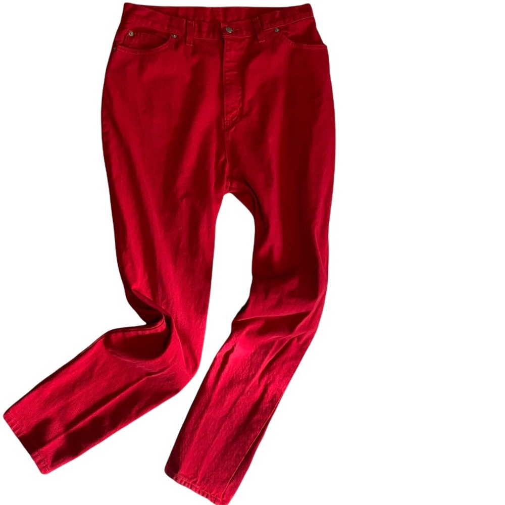 Vintage Faded Glory High Rise Red Denim Jeans